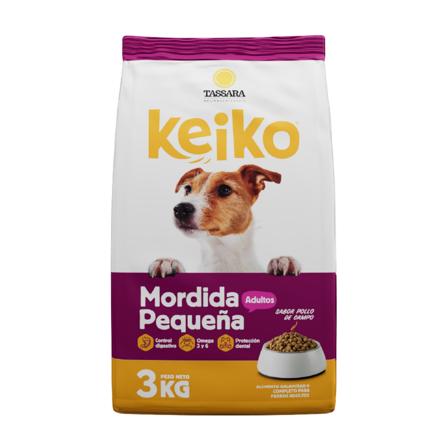 Alimento para perros Keiko Mordida Pequeña 3kg